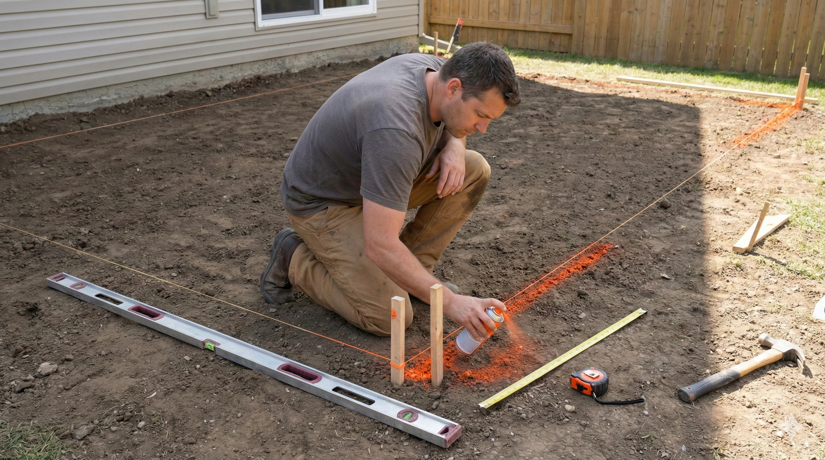 Accurate marking and measurement set the foundation for perfectly aligned paving and clean, professional edges.