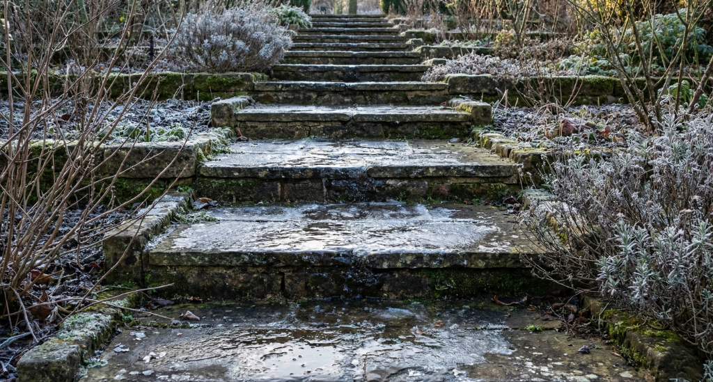 Steps that remain damp during winter are far more likely to develop dangerous ice patches overnight.