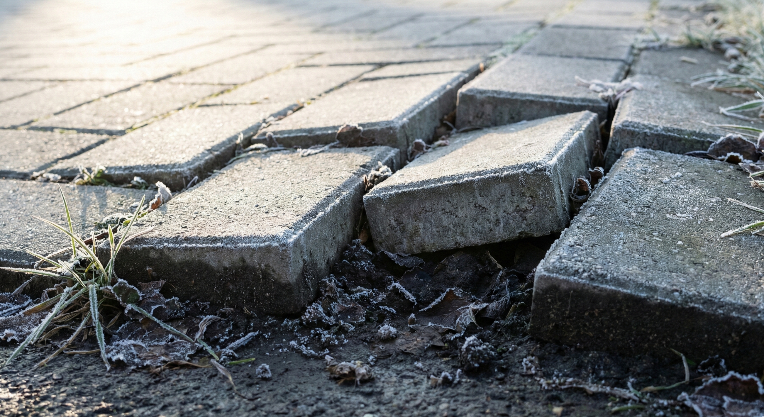 Unprotected driveway edges are often the first areas to shift or fail during freezing winter conditions.