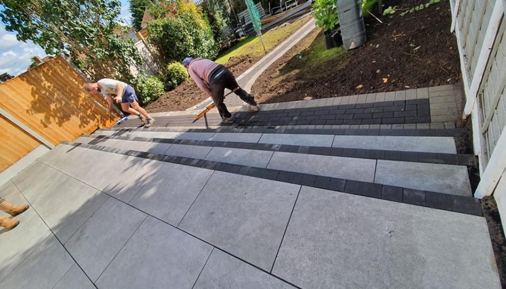Grey Paving slabs with steps