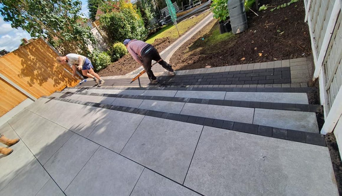 Grey Paving slabs with steps