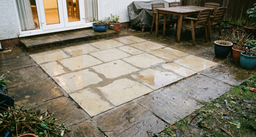 Patio repairs can look fine initially but often struggle through winter if the base beneath remains unstable.