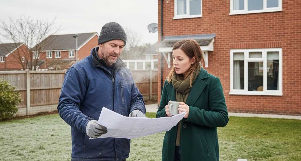 Patio Install in Talks between Contractor and Homeowner