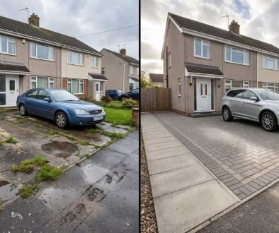 Driveway comparison in a residential Weston-Super-Mare setting