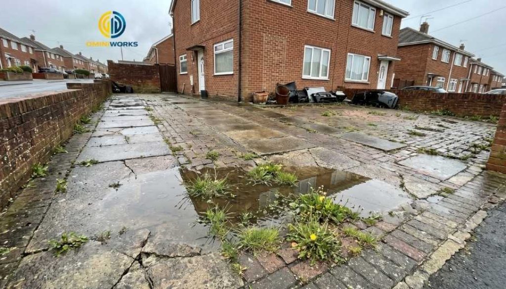 Residential driveway in Weston-super-Mare showing multiple common problems