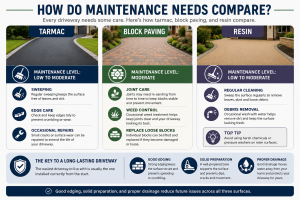 Driveway materials maintenance infographic