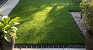 Artificial turf patio with good drainage system