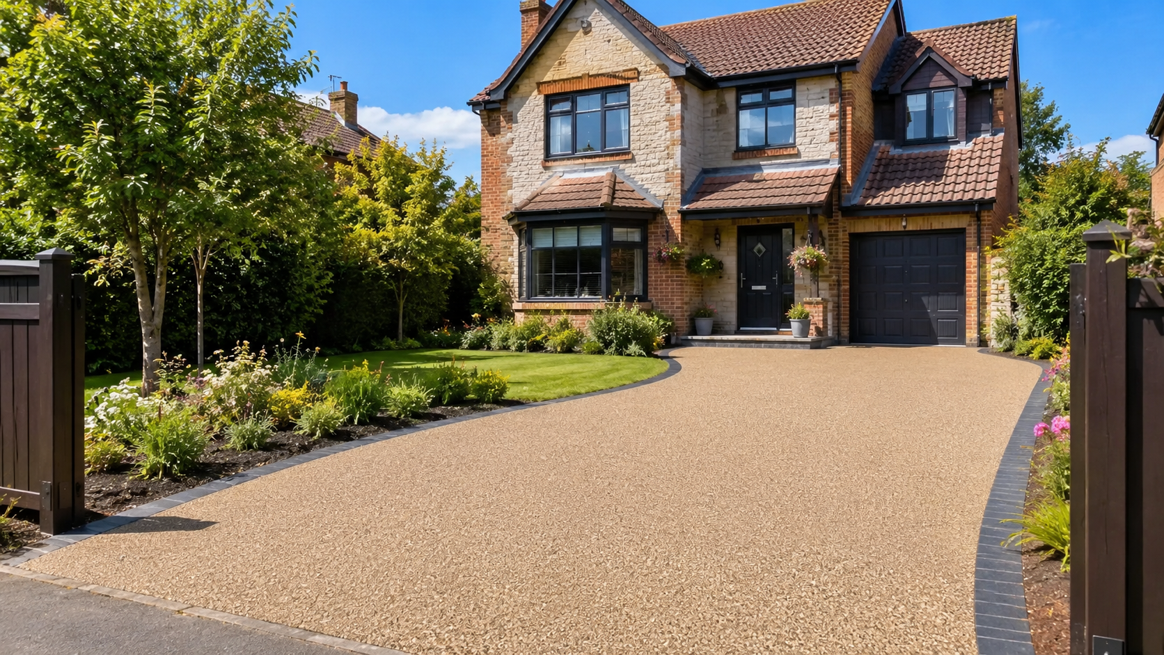Sunny suburban home with landscaped garden