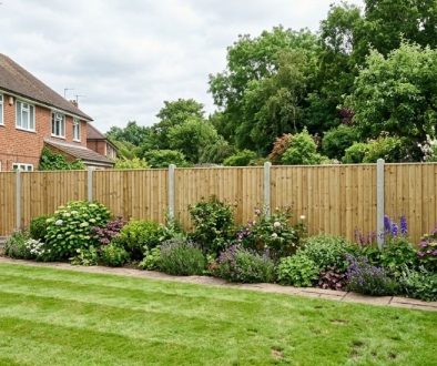 New close-board timber garden fencing installed along a boundary in Bridgwater